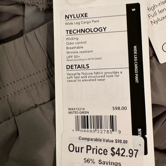 CALIA by Carrie Underwood Olive green Wide Leg cargo high rise Pants size small - Picture 4 of 10